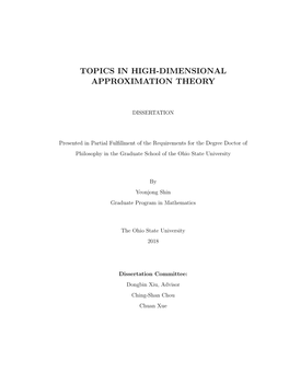Topics in High-Dimensional Approximation Theory
