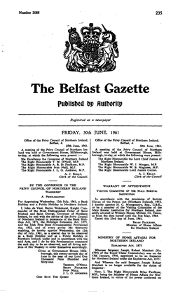 The Belfast Gazette Published Bp Huthoritp