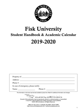 Student Handbook & Academic Calendar