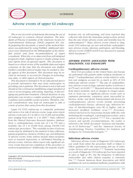 Adverse Events of Upper GI Endoscopy