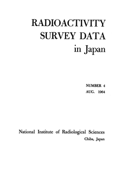 RADIOACTIVITY SURVEY DATA in Japan