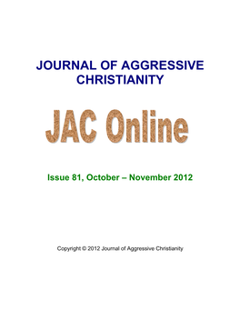 Journal of Aggressive Christianity