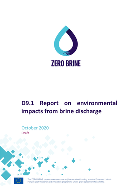 D9.1 Report on Environmental Impacts from Brine Discharge