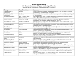 Crime Theory Tweets 140 Character Summaries of Popular Criminological Theories Justin W