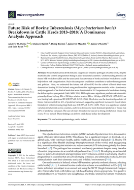Mycobacterium Bovis) Breakdown in Cattle Herds 2013–2018: a Dominance Analysis Approach