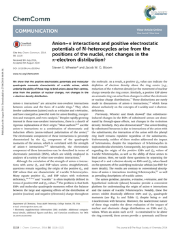 Interactions and Positive Electrostatic Potentials of N-Heterocycles Arise from the Cite This: Chem