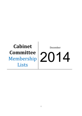 Cabinet Committee Membership Lists