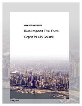 Bus Impact Task Force Report for City Council
