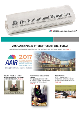 2017 Aair Special Interest Group (Sig) Forum