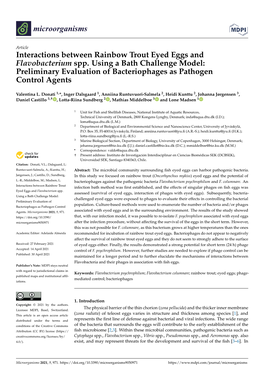 Interactions Between Rainbow Trout Eyed Eggs and Flavobacterium Spp