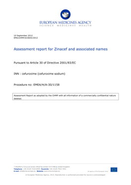 List Item Assessment Report for Zinacef