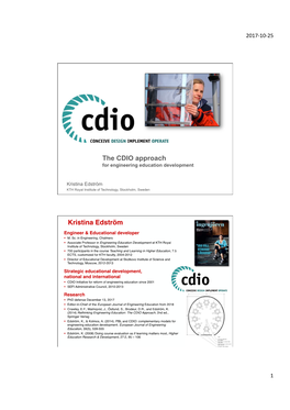 The CDIO Approach Kristina Edström