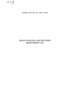 Organ Donation and Recovery Improvement Act