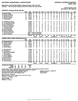 Box Score Bulls