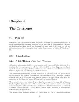 Chapter 8 the Telescope