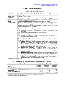 Climate Change Assessment