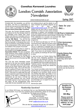 London Cornish Newsletter