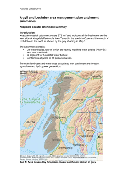 Knapdale Coastal Catchment Summary