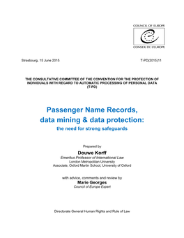 Passenger Name Records, Data Mining & Data Protection