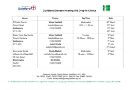 Guildford Diocese Hearing Aid Drop-In Clinics