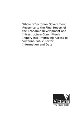 Whole of Victorian Government Response to the Final Report of The