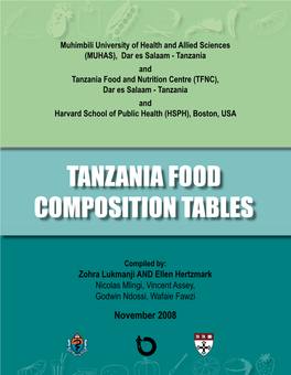 Tanzania Food Composition Tables