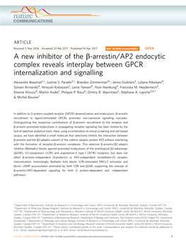 Arrestin/AP2 Endocytic Complex Reveals Interplay Between GPCR Internalization and Signalling