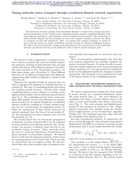 Tuning Molecular Motor Transport Through Cytoskeletal Filament