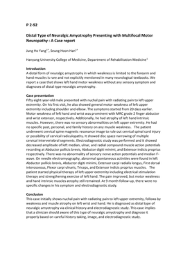 P 2-92 Distal Type of Neuralgic Amyotrophy Presenting With