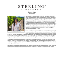 Lauren Kopit Winemaker