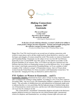 Making Connections January 2007 Guatemala