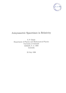 Axisymmetric Spacetimes in Relativity