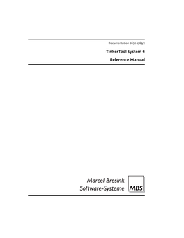 Tinkertool System 6 Reference Manual Ii