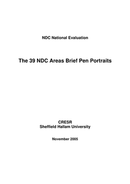 The 39 NDC Areas Brief Pen Portraits