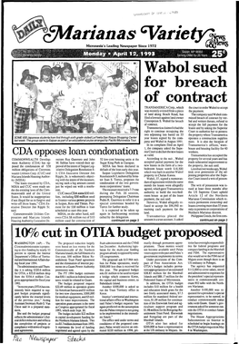 W Abol Sued for Breach of Contract CDA Opposes Loan Condonation 10