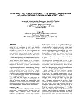 Secondary Flow Structures Under Stent-Induced Perturbations for Cardiovascular Flow in a Curved Artery Model