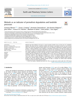 Molards As an Indicator of Permafrost Degradation and Landslide Processes ∗ Costanza Morino A,B, , Susan J