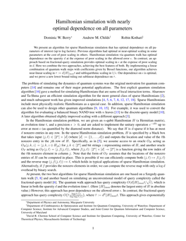 Hamiltonian Simulation with Nearly Optimal Dependence on All Parameters