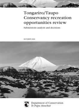 Tongariro/Taupo Conservancy Recreation Opportunities Review Submissions Analysis and Decisions