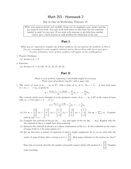 Math 253 - Homework 2 Due in Class on Wednesday, February 19