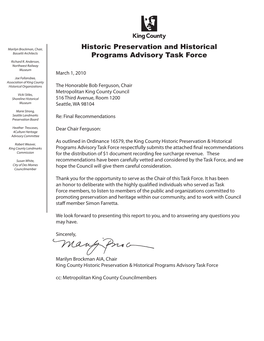 Historic Preservation and Historical Programs Advisory Task Force