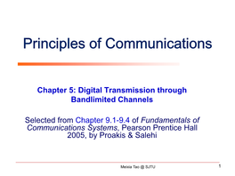 Digital Transmission Over Baseband Channels