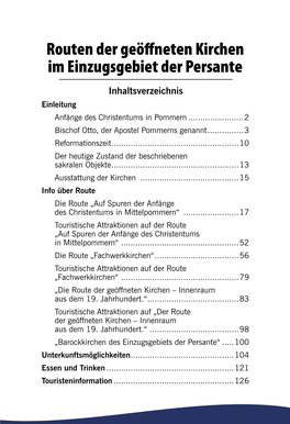 Routen Der Geöffnetenkirchen Im Einzugsgebiet Der Persante