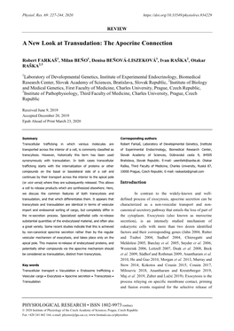 A New Look at Transudation: the Apocrine Connection