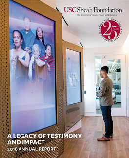 A Legacy of Testimony and Impact 2018 Annual Report