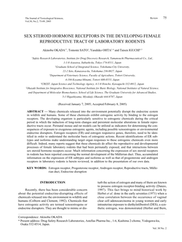 Sex Steroid Hormone Receptors in the Developing Female Reproductive Tract of Laboratory Rodents