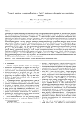 Towards Machine Ecoregionalization of Earth's Landmass Using Pattern