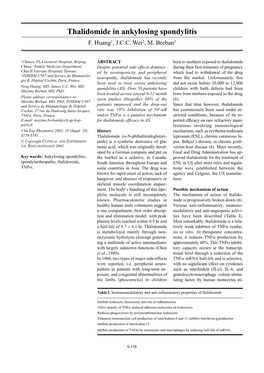 Thalidomide in Ankylosing Spondylitis F