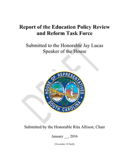 Report of the Education Policy Review and Reform Task Force