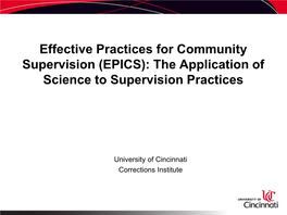 Effective Practices in Community Supervision (EPICS)